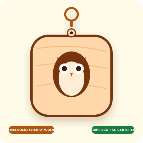 Natural Cherry Wood Charm